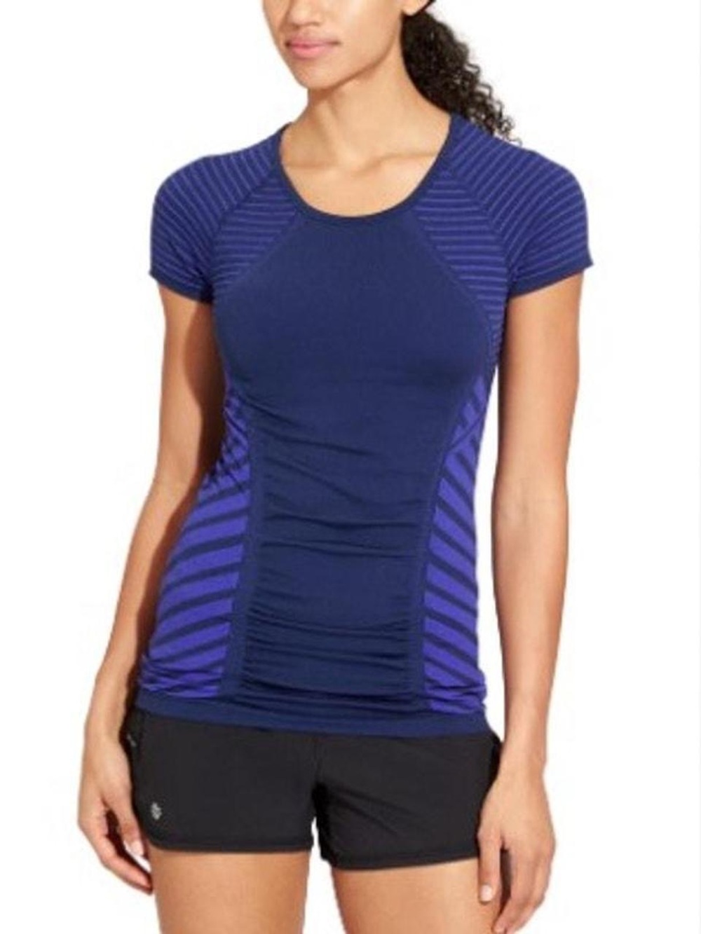 Athleta Jet Stripe Fastest Running Track Shirt